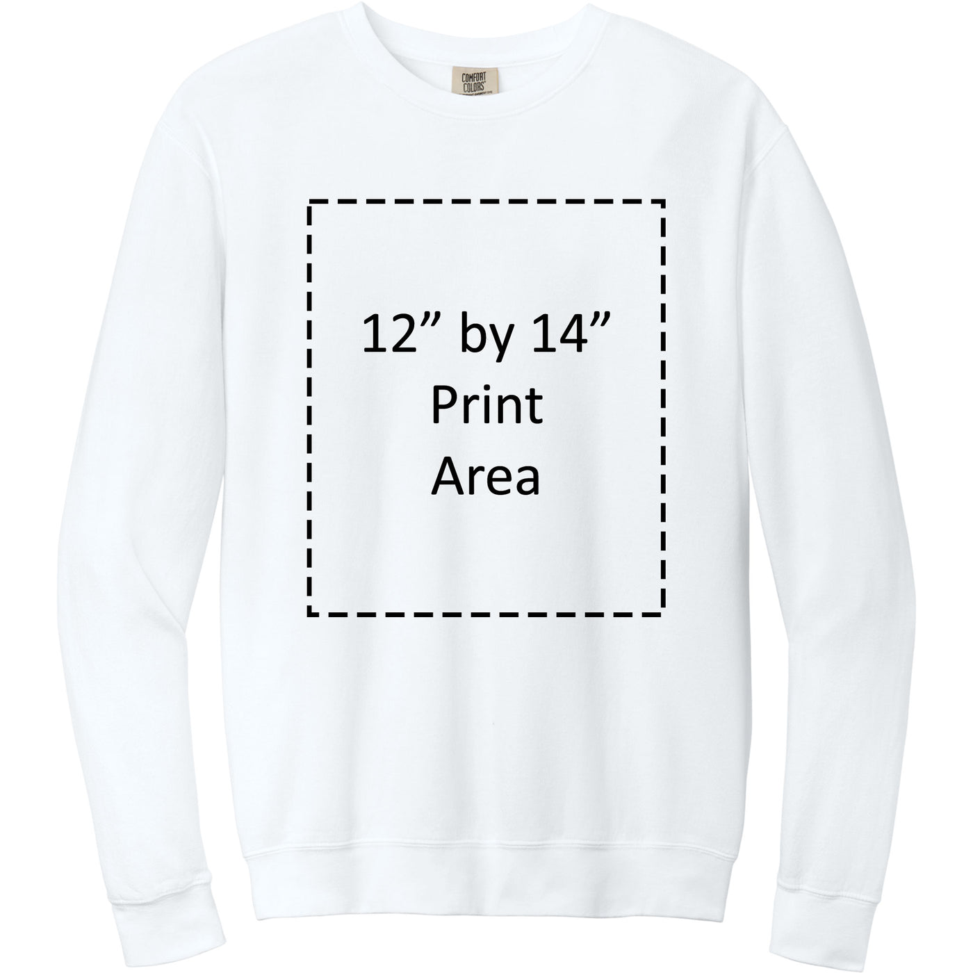Comfort Colors Adult White Lightweight Fleece Crewneck Sweatshirt 1466
