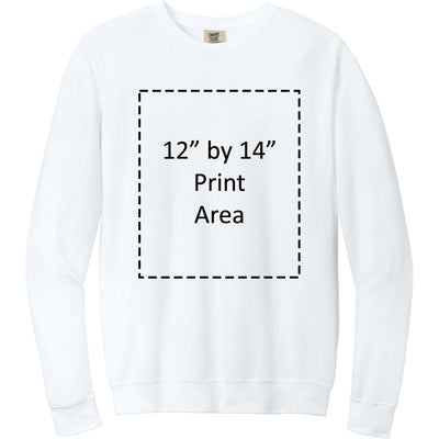 Comfort Colors Adult White Lightweight Fleece Crewneck Sweatshirt 1466