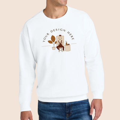 Comfort Colors Adult White Lightweight Fleece Crewneck Sweatshirt 1466
