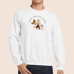 Gildan Adult White Crewneck Sweatshirt 18000 Canvastry Wholesale Print On Demand
