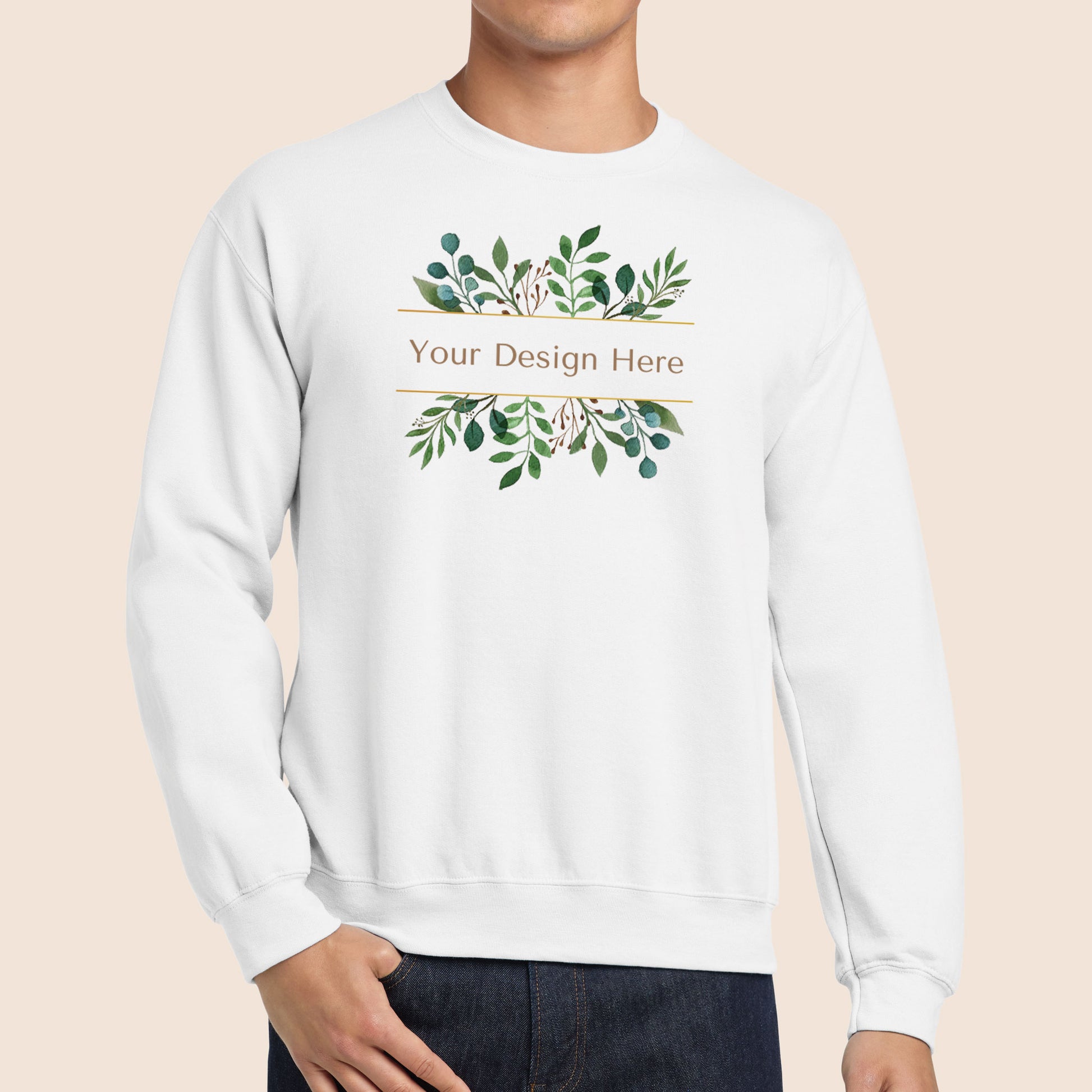 Gildan Adult White Crewneck Sweatshirt 18000 Canvastry Wholesale Print On Demand