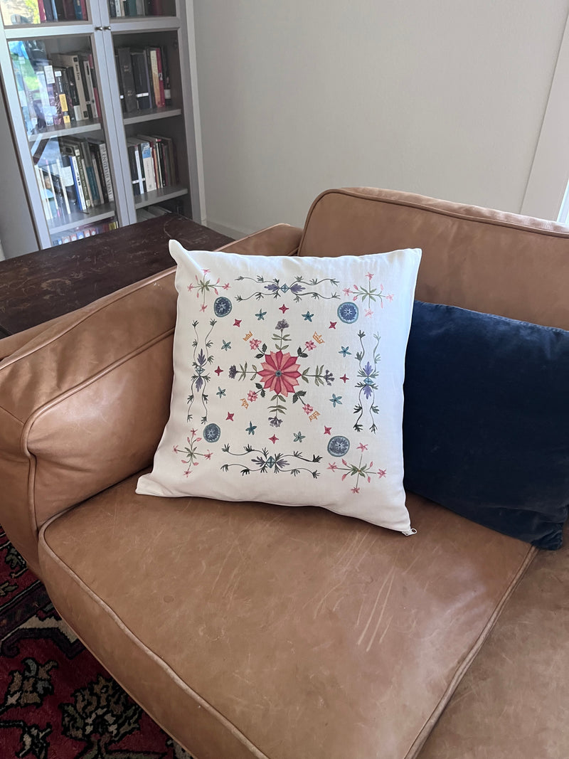 White Cotton Canvas Pillow Cover 18"x18"-zoom-