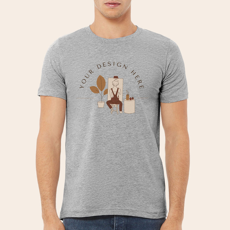 Bella + Canvas Unisex Heather Gray T-Shirt-zoom-