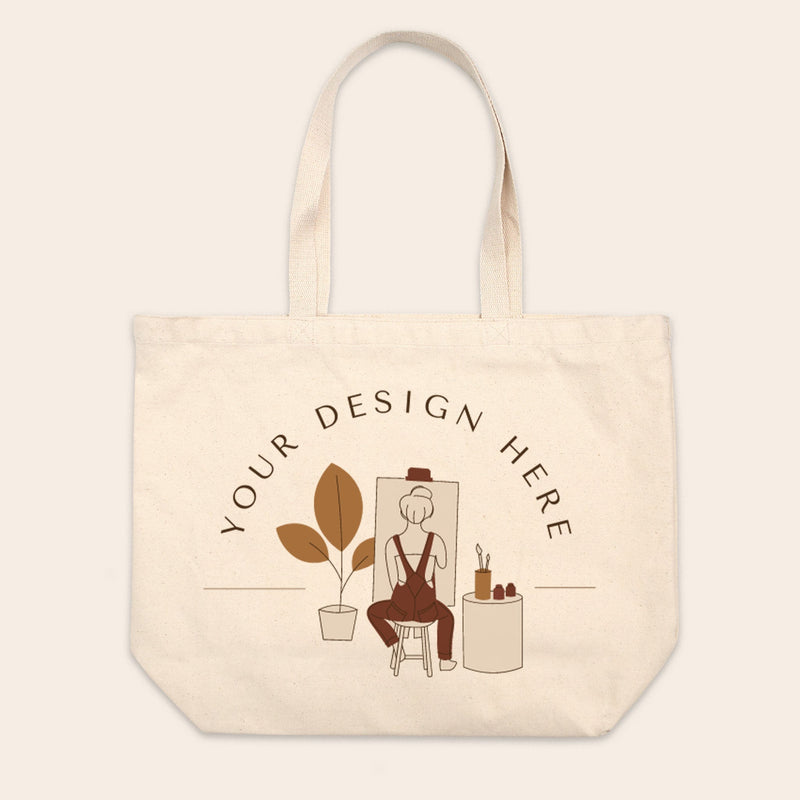 Jumbo Cotton Canvas Tote Bag-zoom-