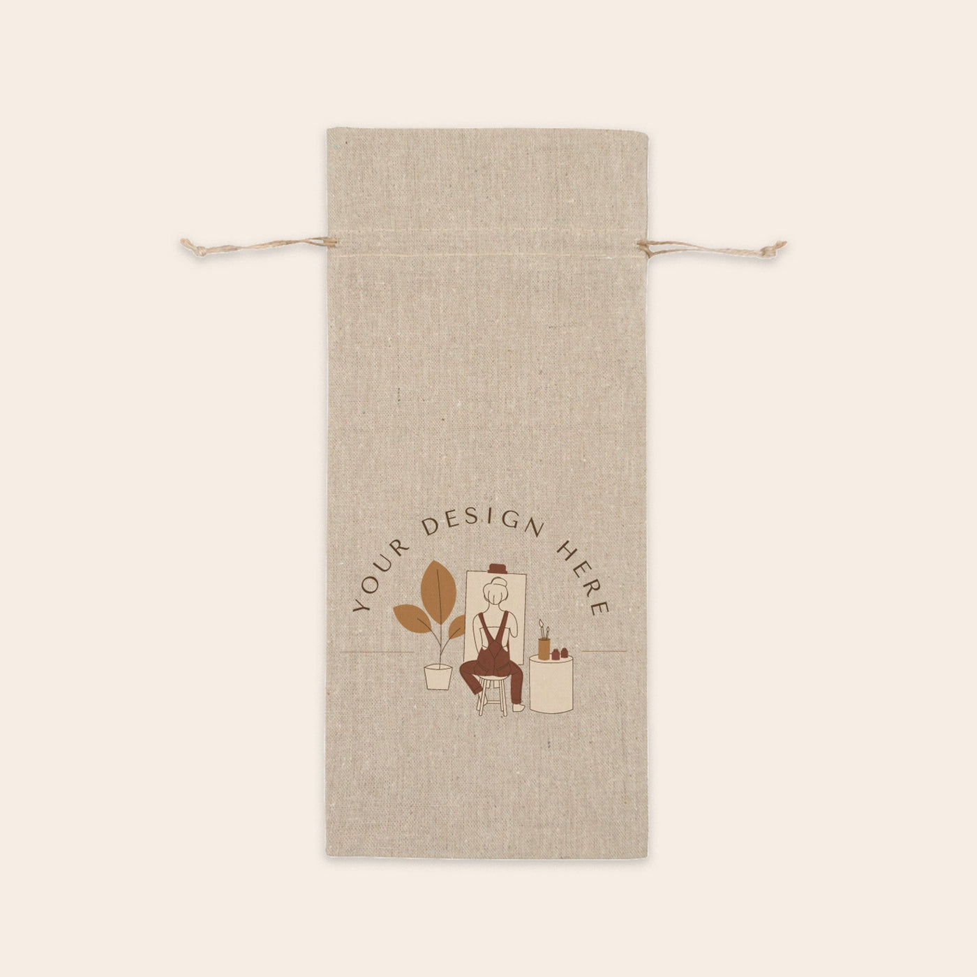 Linen Wine Bag 