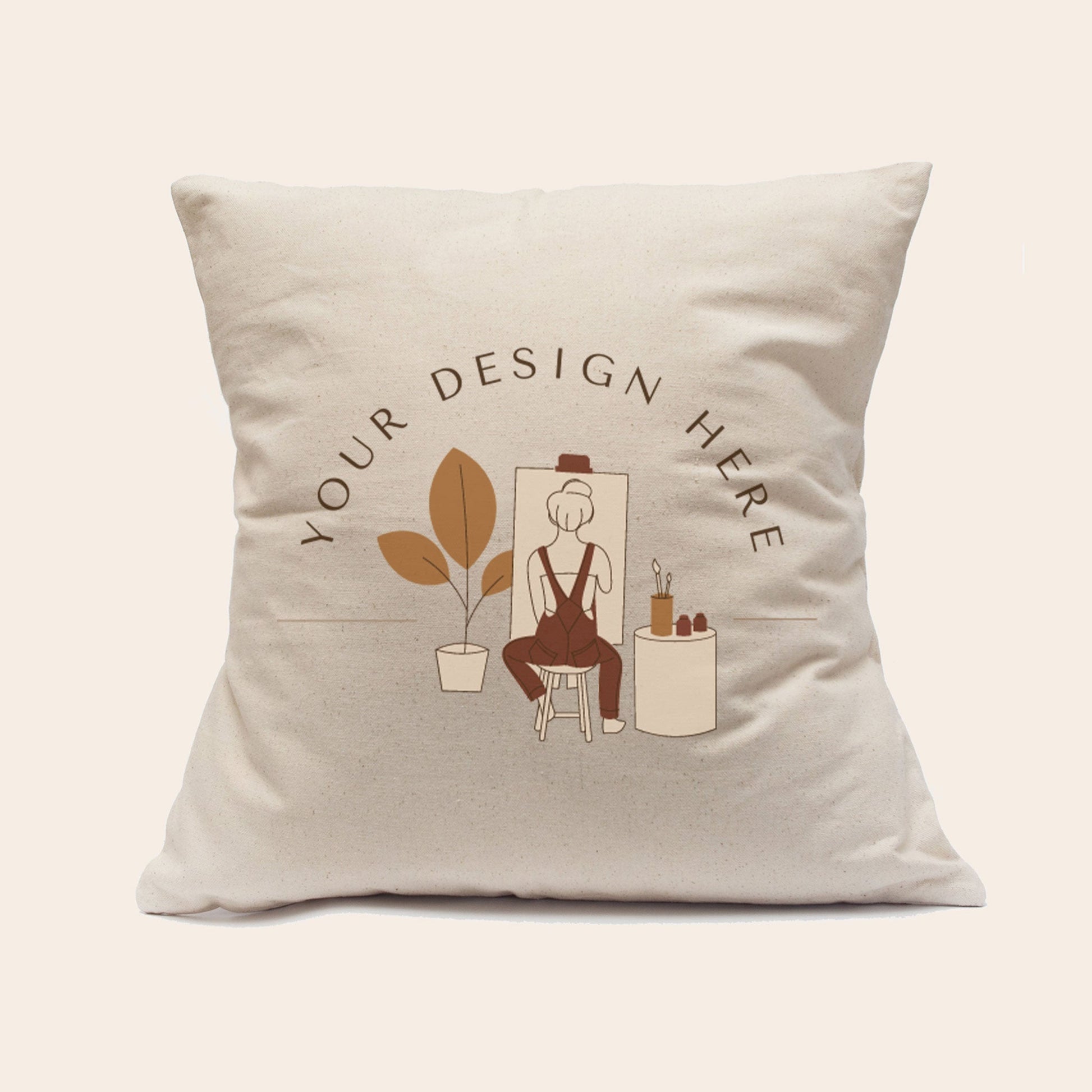 Natural Cotton Canvas Pillow Cover