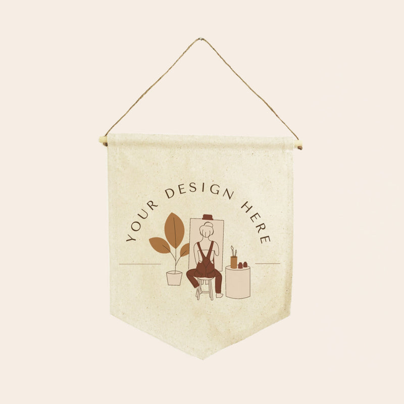 Natural Cotton Canvas Shield Banner-zoom-