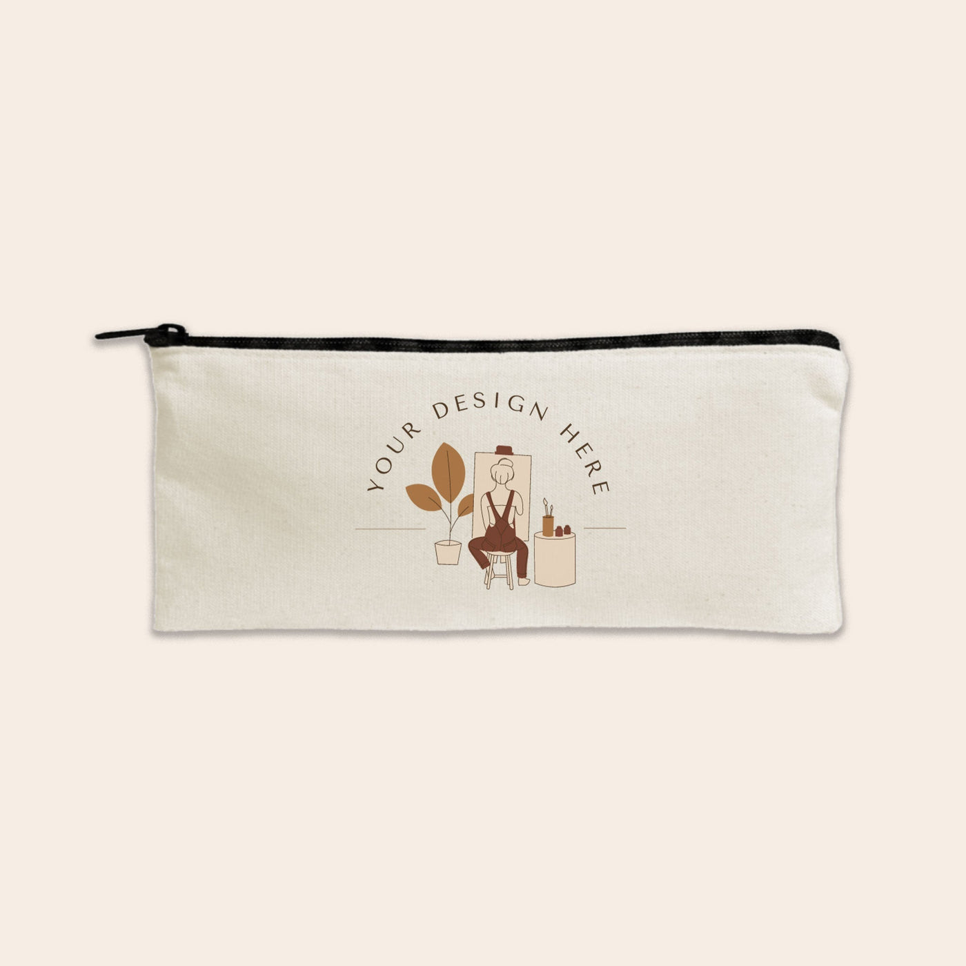 Pencil Canvas Zipper Pouch 