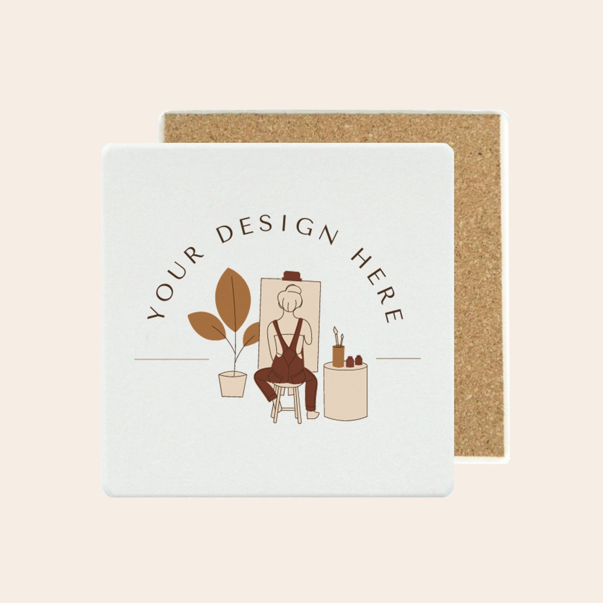 Print your designs on ceramic stone coasters.
