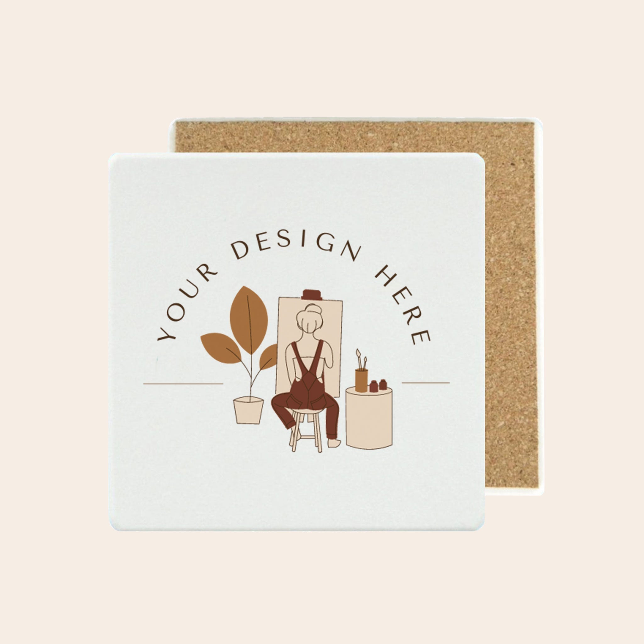 Print your designs on ceramic stone coasters.