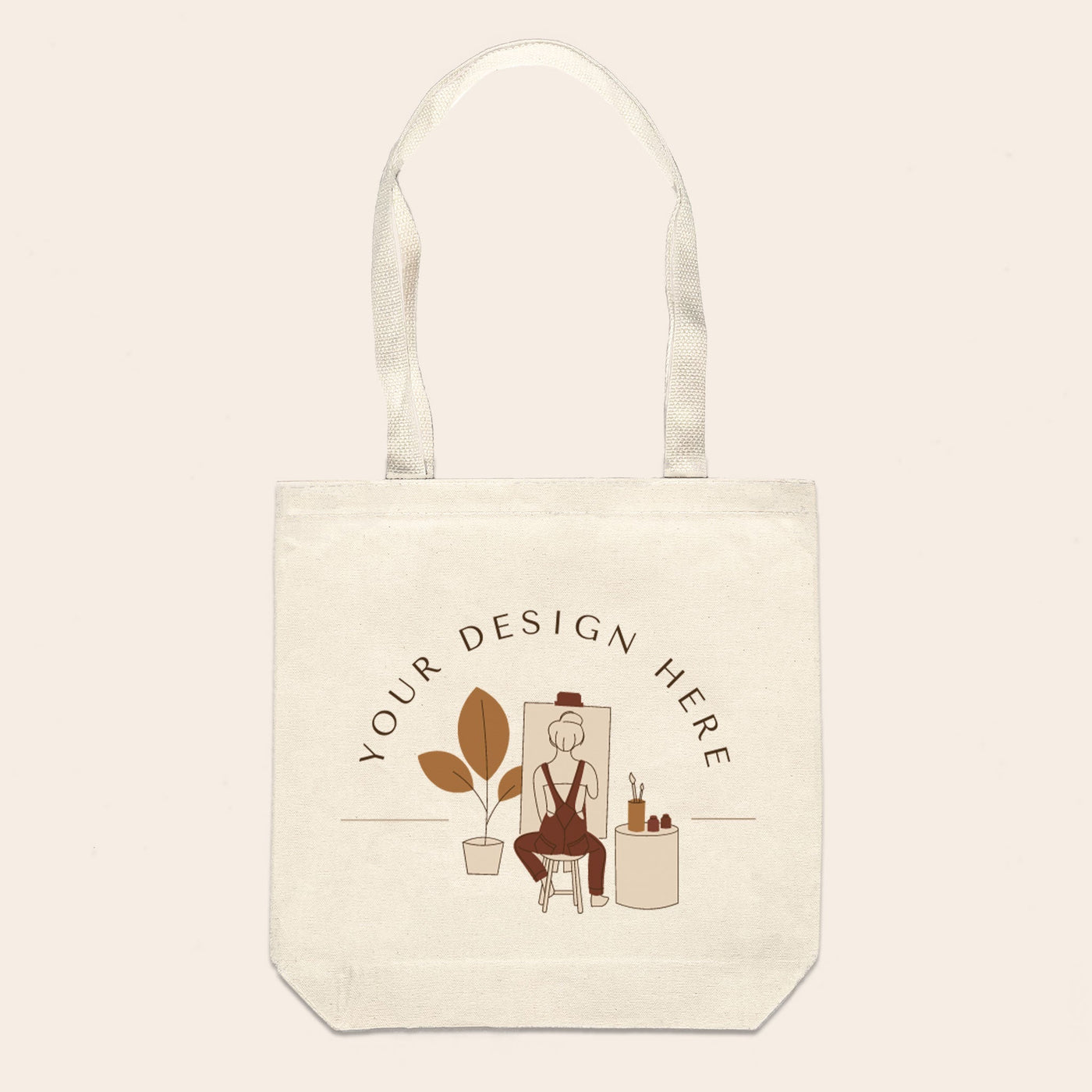Custom Two Tone Cotton Canvas Tote Bags