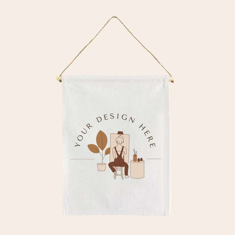 White Cotton Canvas Flag Banner-zoom-