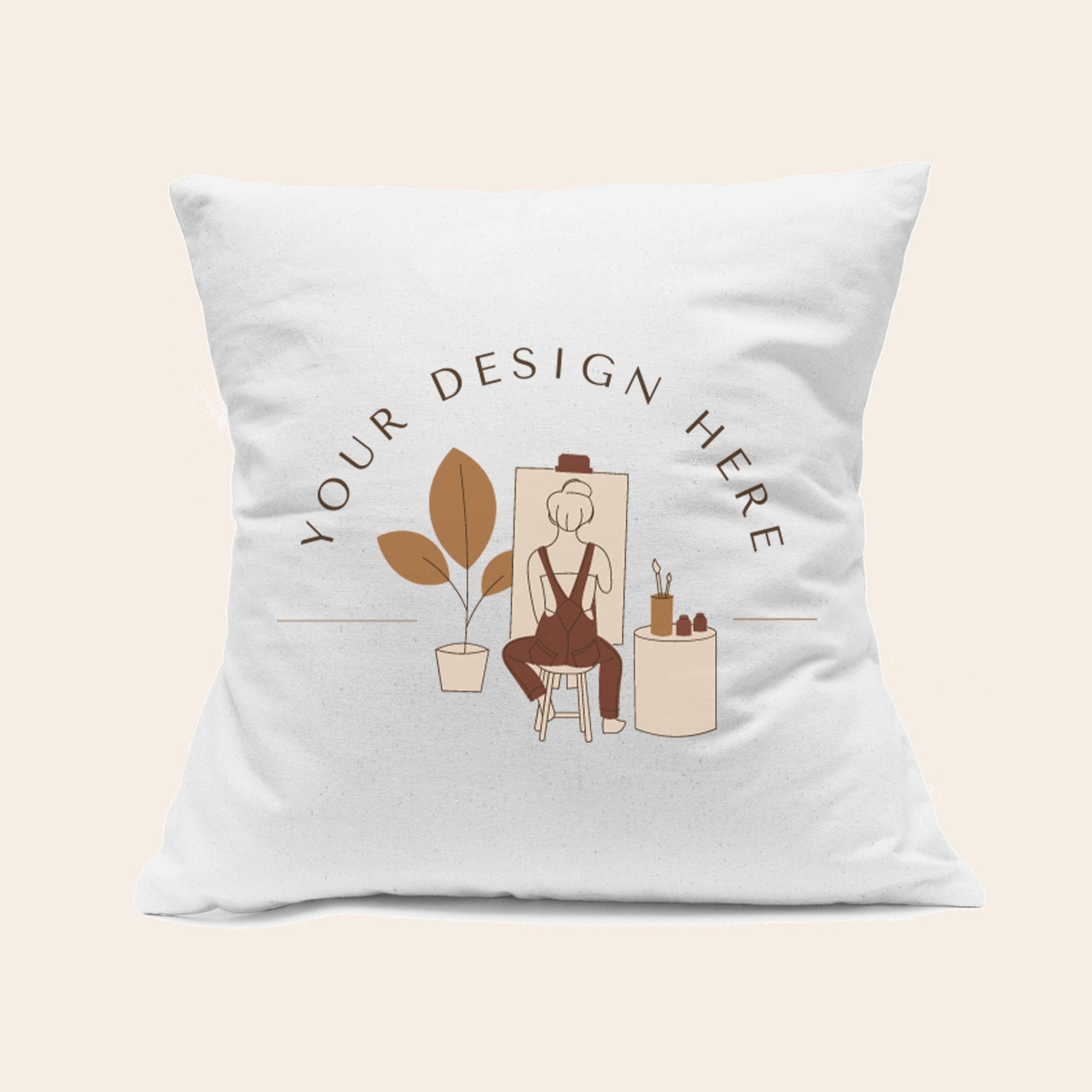 White Cotton Canvas Pillow Cover 18"x18"