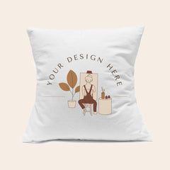 White Cotton Canvas Pillow Cover 18"x18"