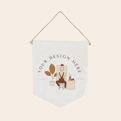 White Cotton Canvas Shield Banner