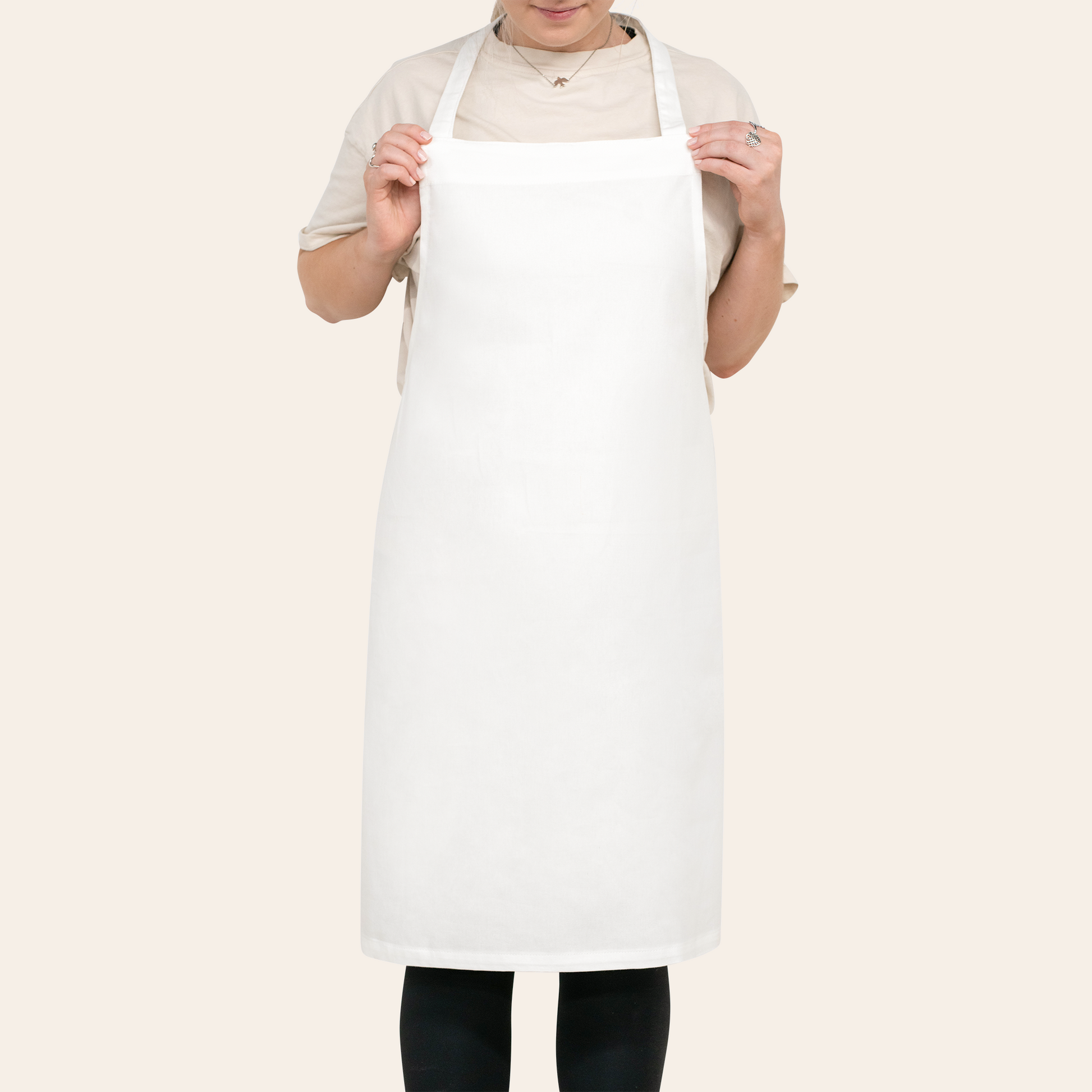 Classic White Cotton Apron-3