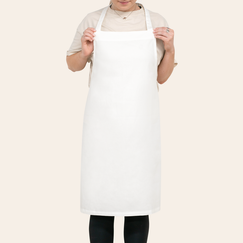 Classic White Cotton Apron-zoom-