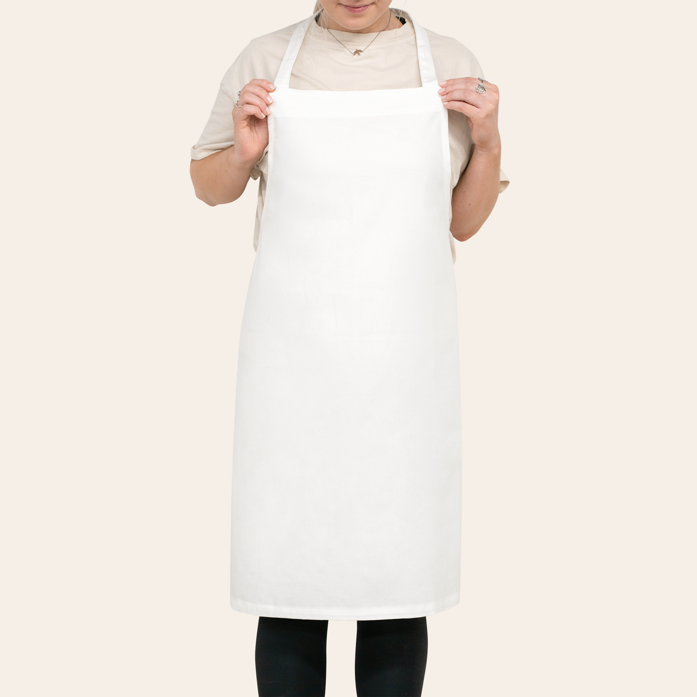 Classic White Cotton Apron