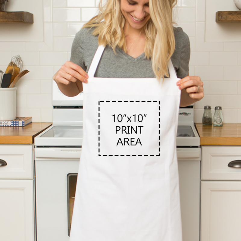 Classic White Cotton Apron-zoom-