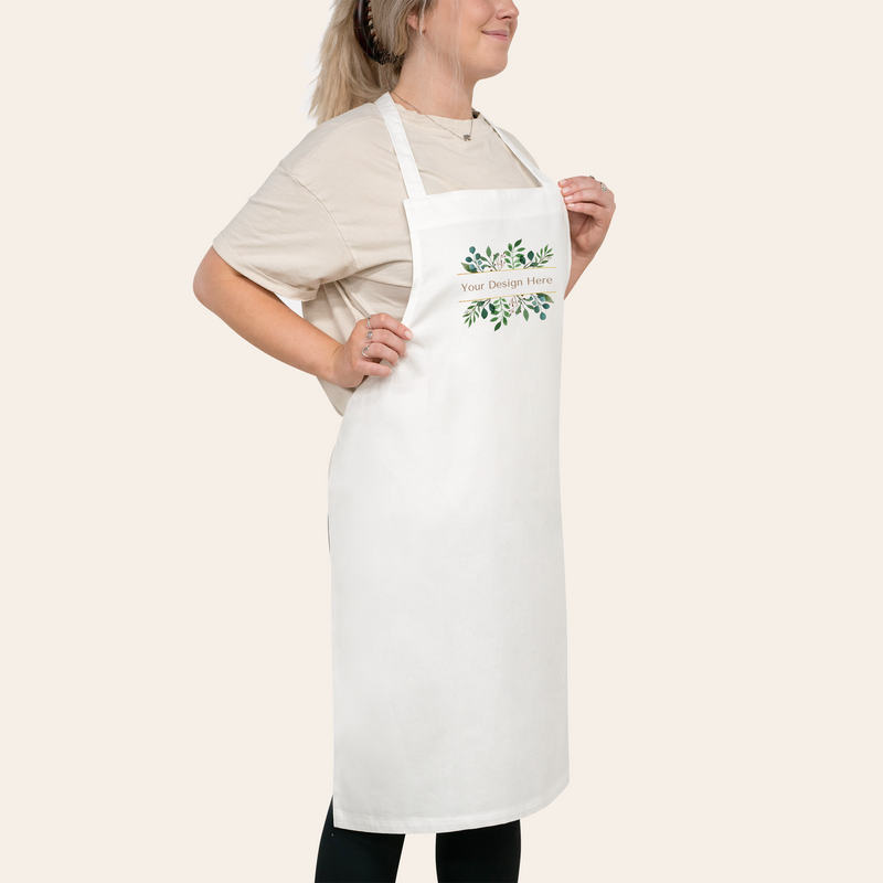 Classic White Cotton Apron-zoom-