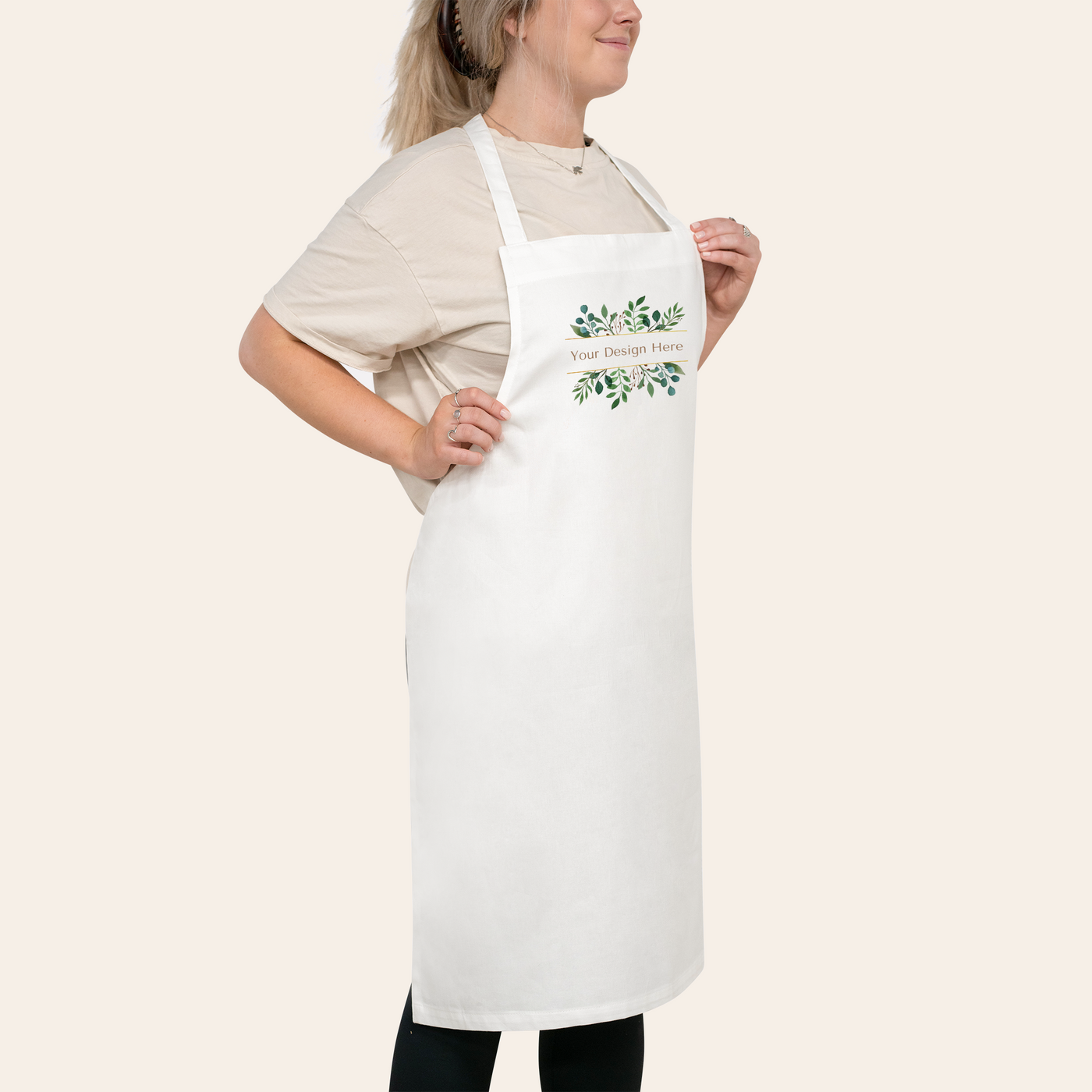 Classic White Cotton Apron