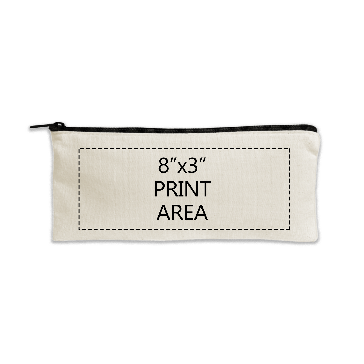 Pencil Canvas Zipper Pouch 4"x 9.5"