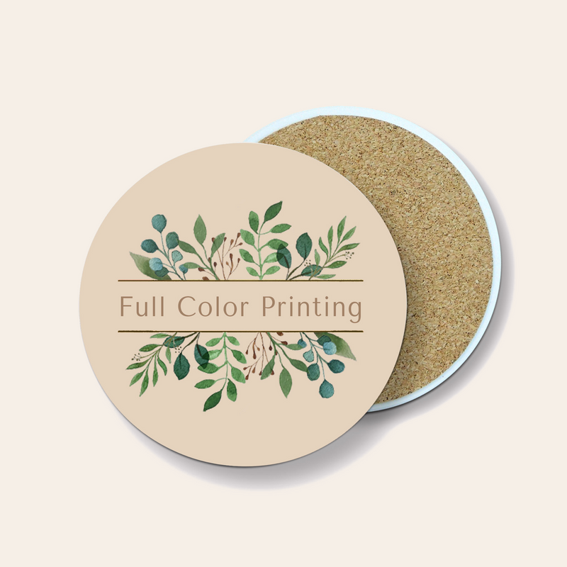 Round Absorbent Ceramic Stone Coaster with Full Coverage-zoom-