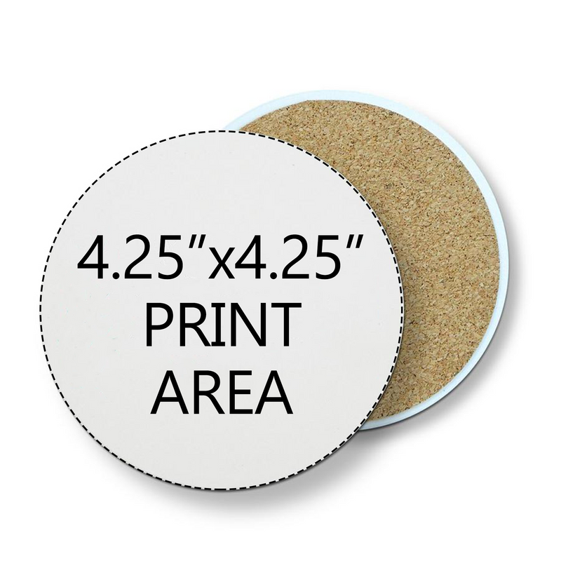 Round Absorbent Ceramic Stone Coaster with Full Coverage-zoom-