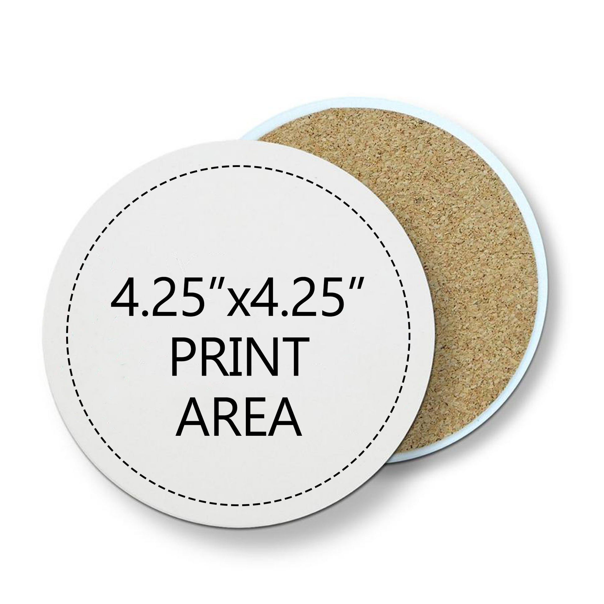Round Absorbent Ceramic Stone Coaster with Centered Design-3