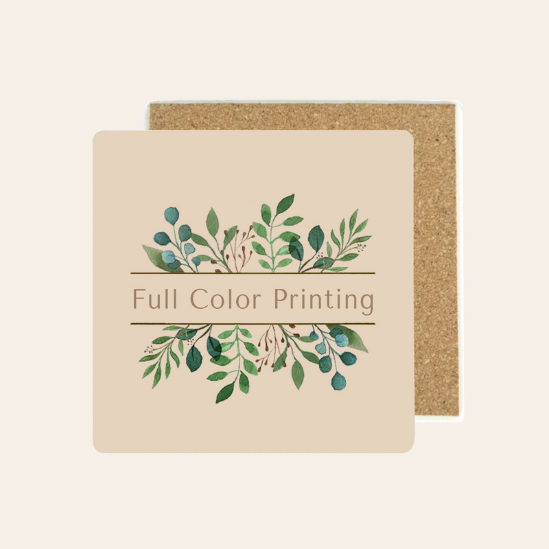 Square Absorbent Ceramic Stone Coaster with Full Coverage-zoom-