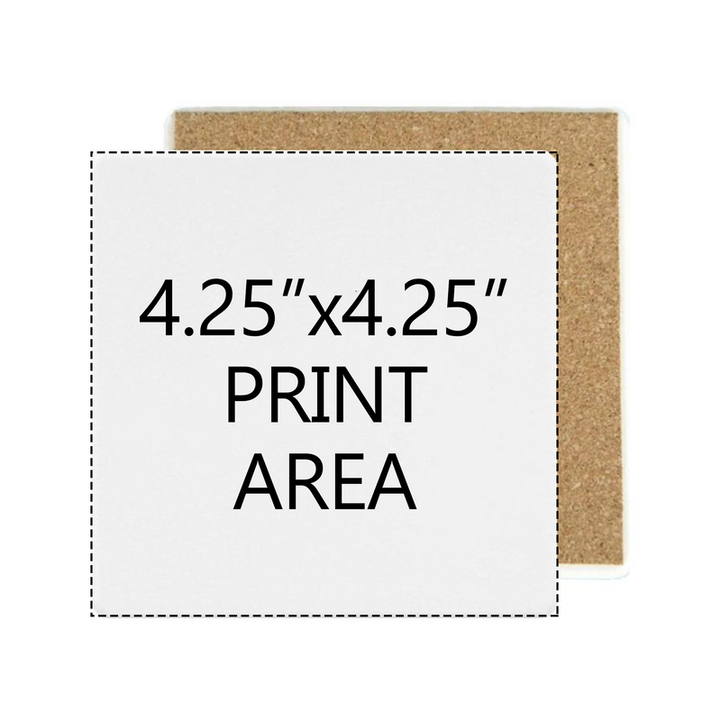 Square Absorbent Ceramic Stone Coaster with Full Coverage-zoom-