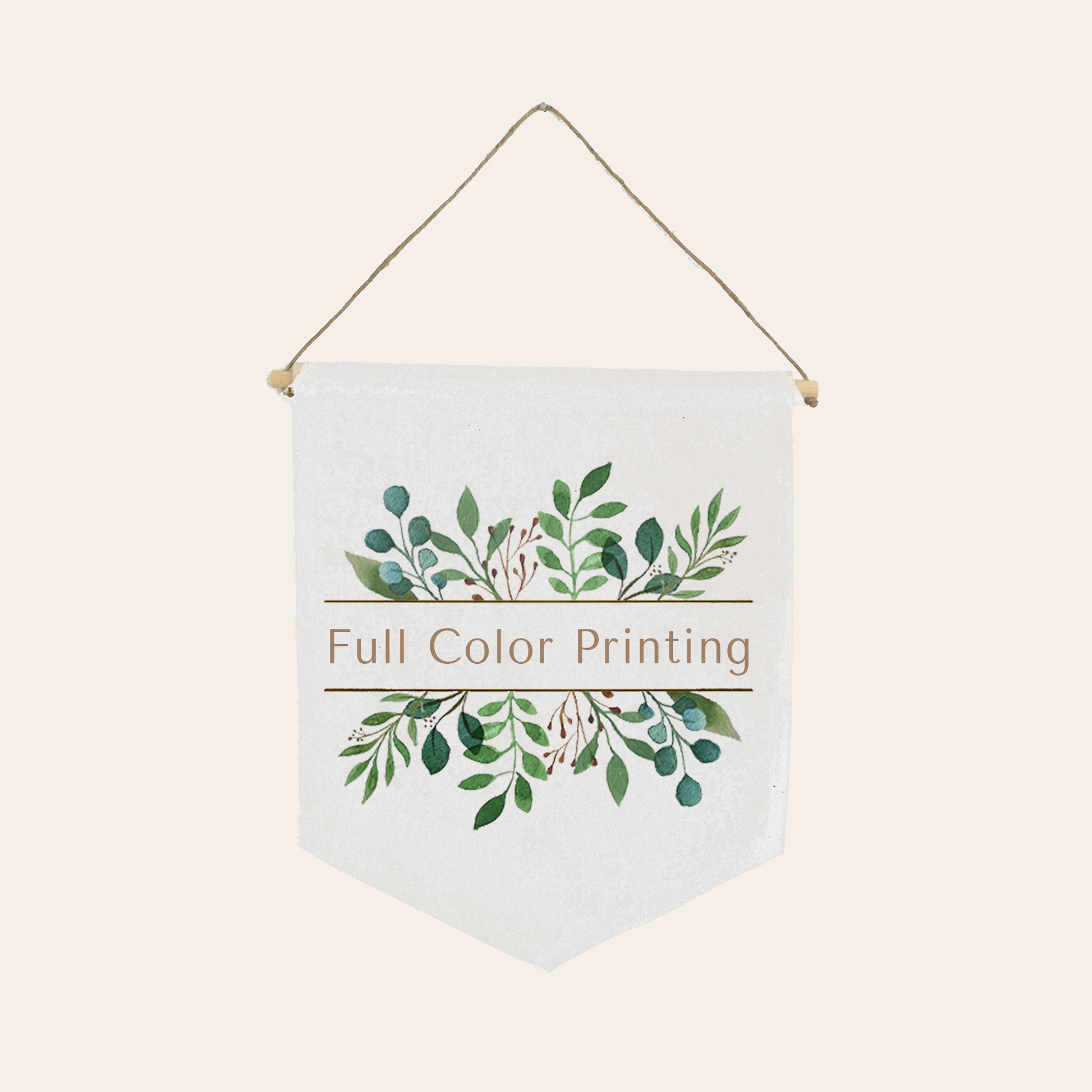 White Cotton Canvas Shield Banner