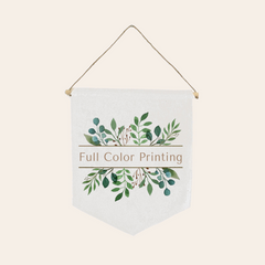 White Cotton Canvas Shield Banner