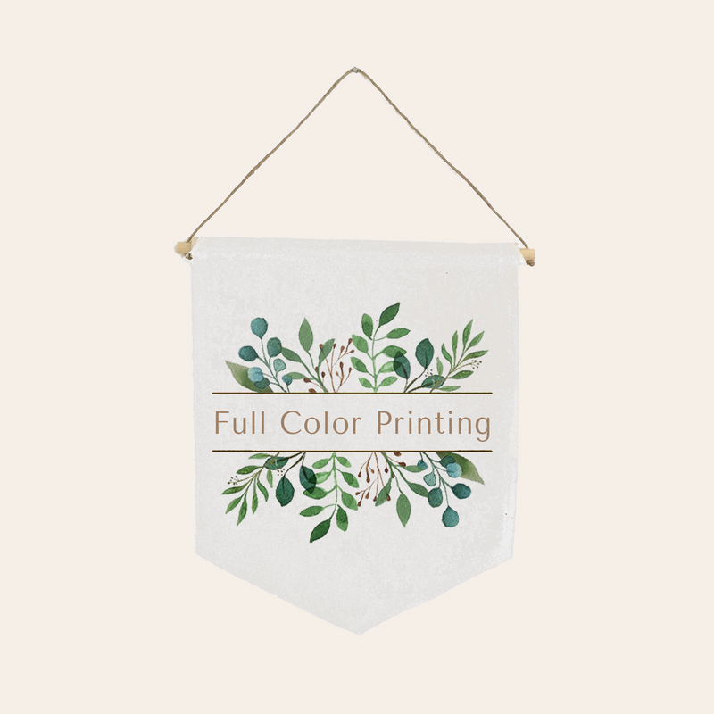 White Cotton Canvas Shield Banner-zoom-