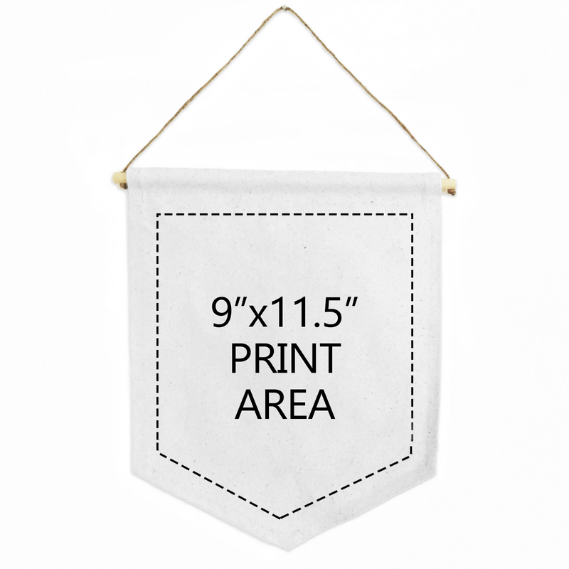 White Cotton Canvas Shield Banner-zoom-